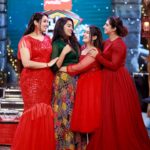 Dayyana Hameed Instagram - Self made, Strong and Loving ❤️❤️❤️❤️. I call my ladies diamonds of the first water. Bonds so special and endearing. Love you all. Keep conquering the hearts of millions. @aiswaryarajeev_official @anumol_rs_karthu_ @jaseela_parveen ❤️ 📷 @jinishphotogenic outfit by @polkadotsbysandypillai
