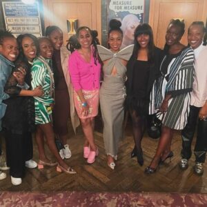 DeWanda Wise Instagram - Sometimes…The photo IS the caption. 

#SallyAndTom opening night at The Public. 

Left to right:

Ngozi Anyanwu
Kristolyn Lloyd
Zainab Jah
Moses Ingram
Suzan-Lori Parks
Sheria Irving
Me
Danai Gurira
Miriam A. Hyman