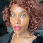 DeWanda Wise Instagram - Never underestimate the power of a light touch. See you tonight if I’m seeing you tonight. 😏💋 #ImaginaryFilm {De with a red lip, pink slip, & velvet blazer.}