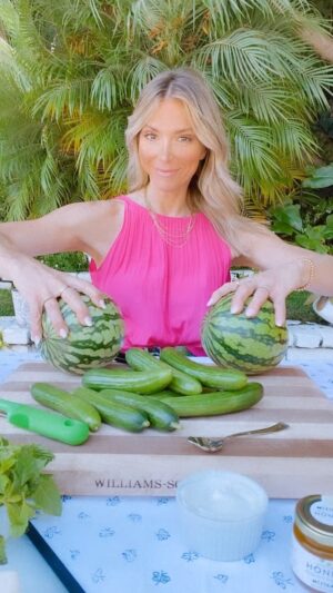 Debbie Matenopoulos Instagram - If your looking for a refreshing easy salad make my super simple summer salad. A variation of this is in my Greek cookbook “It’s All Greek to Me.  Enjoy!!! 🍉🥒🍯🇬🇷