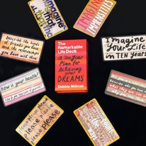 Debbie Millman Instagram - In 2005 I took a class at @svanyc with the late, great Milton Glaser. One of the exercises in his class was writing an essay articulating what your life could be five years into the future envisioning everything you wanted it to be, if you do could anything you wanted without fear or failure. I decided to put my heart into this exercise and wrote a ten-page hand-written essay outlining my biggest, most audacious dreams. For the first time in my life, I didn’t edit what was possible before it was possible and I recorded every hope that I had. I put my disbelief and skepticism and pessimism aside and imagined a future of joy and abundance and freedom. It was a spectacularly life-affirming experience. And over the years—17 to be exact—every single one of the things I wrote about has happened. There is something tangibly mysterious about this exercise and—honestly—I am not exactly sure how it works. Maybe suspending disbelief in steadfastly rigid beliefs can allow some light in. Perhaps declaring what is possible out loud helps it all feel real. Or it could be just human hope, manifested in a moment and forgotten. When Milton stopped teaching I asked him if I could teach the exercise to my students and he agreed. I talked about this on my dear friend @timferriss’ podcast and it went sort of viral. And now, several years later, for the first time ever, I have partnered with @chroniclebooks to create a deck of cards to help anyone else that wants to undertake this exercise! My REMARKABLE LIFE DECK provides prompts to identify your hopes and aspirations, and, by daring you to dream them, helps you make those dreams a reality. Featuring 30 illustrated cards with generative prompts, an instructional booklet, and a workbook for creating your own ten-year plan, this deck makes a meaningful gift for anyone contemplating a big life change, anyone searching for clarity and direction and anyone who wants to imagine what the immensities of their own life can be. Link in my bio or here: https://tinyurl.com/remarkablelife
