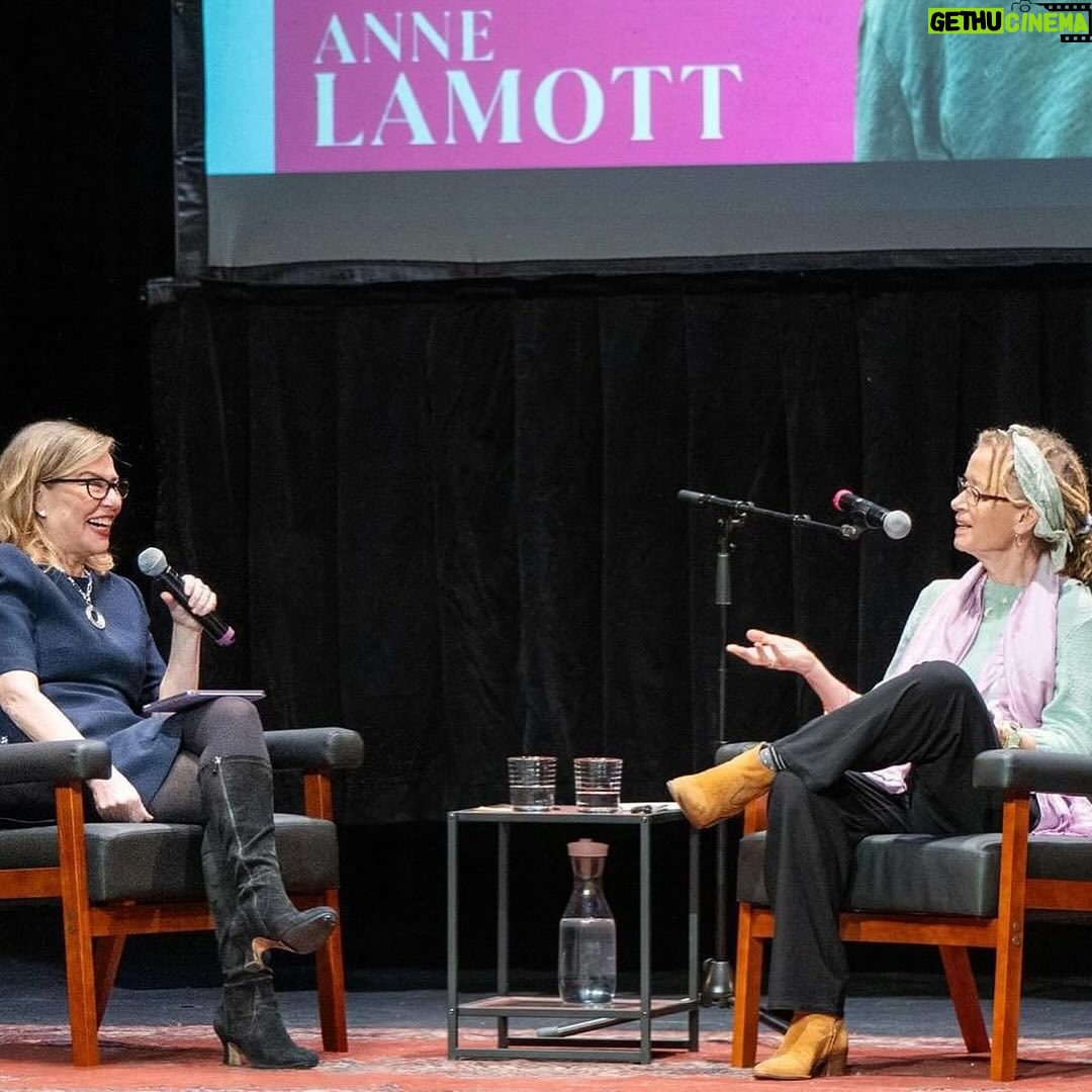Debbie Millman Instagram - It was such an honor to interview the great @annelamott at @symphonyspace on Wednesday. Anne’s new book Somehow: Thoughts on Love is just magnificent. Every page is brimming with insight, wit, candor, humor and love. One of the best books of the year, for sure. Also at the event were the glorious Maggie Siff and the legendary @soniammanzano who read excerpts from Somehow, Bird by Bird and Operating Instructions. All and all, a truly special evening. Repost from @symphonyspace • It was a joyous evening this past Wednesday celebrating @annelamott’s 70th birthday and the publication of her beautiful new book, Somehow. Thanks to Anne, @debbiemillman, @soniammanzano, and Maggie Siff for a wonderful event, and to everyone who joined us! (Photos by @russrowland) Images: 1: The artists backstage at Symphony Space in front of a pink background and balloons. 2: Anne Lamott and Debbie Millman talking on the stage of Symphony Space’s Peter Jay Sharp Theatre. 3: Sonia Manzano and Maggie Siff reading on the stage. 4: Anne Lamott and Debbie Millman stand on the stage in front of the audience.