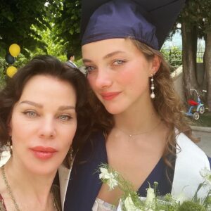 Debi Mazar Instagram - 🎓 GRADUATION DAY!! 🎓Congratulations Giulia!!! 
We are so incredibly proud of you❣️
We moved you from Los Angeles to NYC public schools…
Being moved to Italy,and starting  High School was intense,I know..
New language,new country,new friends..no subway 🤣 
But you did it,and SPECTACULARLY!!!
The International Baccalaureate Program (IB) is no joke,and I’m sorry I couldn’t help you with your homework as much as I wanted to..
We (in the USA) were never even taught the metric system.
Your work ethic is amazing & we are very excited for your next chapter! 
Today was beautiful.
I’m so happy we had Nonna & Evelina with us.
Evelina , was class of 2020,during 1st lockdown,and never got to have a graduation or prom(no one did that year)
so today was sort of a 1st for all,and celebrating YOU was joyous❣️❣️❣️
Congratulations Gabriele @thetuscangun on your hard work too! We did it!
I love you very much! Reach for the sky! Let your summer celebrations begin! 💃🏻💯❤️💋🎓

Thankyou @isf_florence 
& to all of Giulia’s teachers & staff!