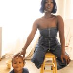 Deborah Joy Winans Instagram - Happy Saturday from me and my baby😍😍 Didn’t plan for him to be at my shoot, but it had to happen so you do what you have to do as a mom while you slay😉💜💁🏿‍♀️ 📸 @eltonandersonjr 💄 @missdrini 💁🏿‍♀️ @jtouch 👗 @apuje