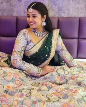 Deepthi Rajendra Instagram - Sugar Spice & Everything Nice☺️

🥻 @mokshe_rental_destination 
📿 @krishya_bridal_collections