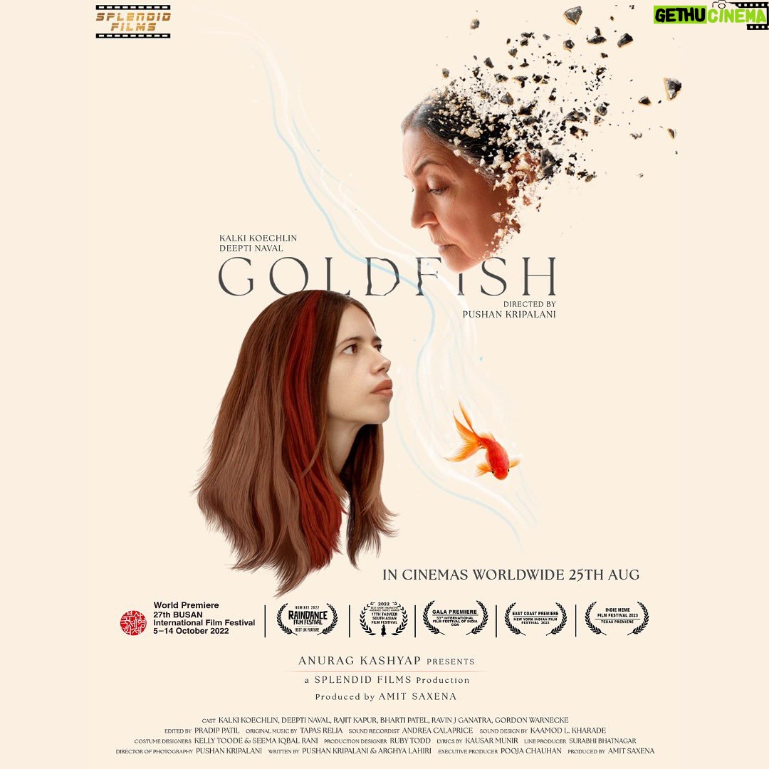 Deepti Naval Instagram - After a long wait, my film Goldfish is finally releasing next month on the 25th of August in theatres across the globe. This film has been a labour of love and I am nervous yet excited to share this film with you. Mark your calendars for the highly-anticipated release. Stay tuned for the trailer. #GoldFishMovie #DeeptiNaval #FilmRelease #August25 @deepti.naval @kalkikanmani @rajitkapurofficial @goldfishthefilm @thesplendidfilms @anuragkashyap10 @slight_diversion @mok.shaa @ravinjganatra @whoisomarkhan @harryatters @pericles_snowdon @real_noa_bodner @ashraf.ej @komalamee @richardcorgan @surabhirumbles @apurva_official @worksforyael @bhuvaneshben @mannysamra_mua @ruby_todd_art @kellytoode @george.is.lazy @priyanka_asera @muzzammilhashmidop @nizah_e @andresoundspeed @dan_the_soundie #Stephanie @sangeetamattachhabria @itsshreeyasharma @tapasrelia @shuktisharma #Gordonwarnecke #Bhartipatel #Petermair #pradippatil #martino #Rosie #Sherry #pushankripalani #shanayarafaat #arghyalahiri