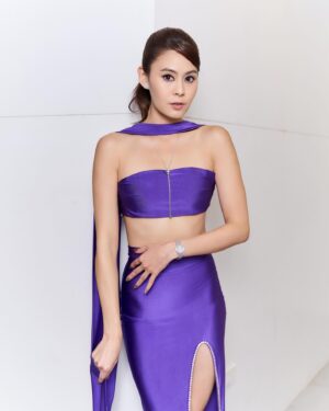 Denise Camillia Tan Instagram - Ready to slay 💜💜💜

Hair: @peterlimsb @vintagestudiovs 
Makeup: @makeupentourage @lydiathong 
Dress: @khanums 
Watch & Necklace: @piaget
Earrings: @swarovski 
Heels: @louboutinworld 
Styled by: @kllyhsu 
Photo by: @bryanfoong

#StarAwards2024 #红星大奖2024