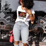 Denyce Lawton Instagram - HAPPY #JUNETEENTH ✊🏽🫶🏽 #FreeIsh OUR Independence Day!!! (All original artwork on clothing copyright belongs to Denyce Lawton / @officialdlawton )