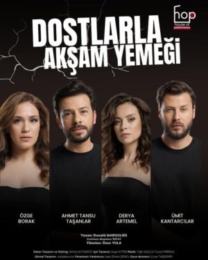Derya Artemel Instagram - Dün gece Dostlarla Akşam Yemeği ile ilk kez seyirci karşısına çıktık. Yönetmenimiz ve benim hayatımda uzun zamandır ayrı bir yeri olan kıymetli Özen Yula’ya bu keyifli çalışma süreci için teşekkür ederim. Özge, Tansu ve Ümit, sizinle aynı sahneyi paylaşmak çok güzel, iyi ki beraberiz. Sahne arkasında emek veren tüm arkadaşlarım, tüm House of Performance ekibi, teşekkür ederim, güleryüzünüz ve desteğinizle bu süreci kolaylıkla ve güzellikle yaşamamızı sağladınız, sağlıyorsunuz. Ve House of Performance kurucularına,  İstanbul’a yeni bir kültür sanat merkezi kazandırdıkları için ayrıca teşekkür etmek isterim. Biz her Çarşamba House of Performance sahnesinde, Bakırköy’de olacağız. Buluşmak dileğiyle.