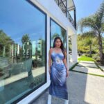 Destiny Monique Instagram - Have a great week everyone! 💙 - 15% off with my code: ADWD15 shop @shop_kollyy Sculpture aesthetics human body sleeveless maxi dress. . . . . #Ad #maxidress #style #fashion #kollyy #dress
