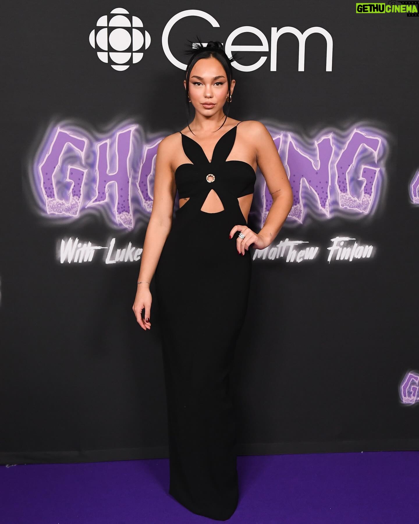 Devyn Nekoda Instagram - what a spooky fun night w my friends 🥹 all eps of ghosting are out now on @cbcgem !!!!! thank you @facesbyadam and @connorlangehair for making my glam dreams come true !!!!!!! and to @lukehutchie and @matthewfinlan I COULD CRY . thank you for trusting me w your baby & congratulations x a million for this incredibly cool accomplishment <3 watch this show or little girl might haunt u :) iykyk