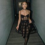 Devyn Nekoda Instagram - somebody pinch me 🤭🤭🤭🤭 last night was a dream!!!!! dress @monsemaison shoes @sam_edelman earrings ring @mizukijewels necklace @the_ninon bag @emmkuony incredible amazing stylist @itsamandalim