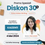 Dewi Lestari Instagram – Manfaat Kelas Kaizen Writing dirasakan bukan hanya oleh penulis dan peminat genre fiksi saja, melainkan para peserta dari berbagai macam profesi dan kebutuhan. Skill menulis memang kebutuhan universal. Kemampuan menulis yang baik akan segera menunjukkan kapasitas dan kualitasmu. Di bidang apa pun itu ☺️👌

Ini hari terakhir kesempatan pakai promo diskon 30%, dan besok adalah hari terakhir pendaftaran. Jangan ditunda lagi, segera daftar ke link yang di Bio. Sampai jumpa di kelas beberapa hari lagi! 👋

#KelasKaizenWriting #KKW #Kuncie #DeeLestari