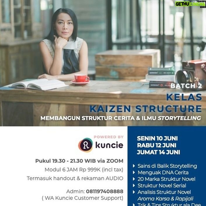 Dewi Lestari Instagram - Jika ada satu hal teknis dari menulis fiksi yang layak diberikan atensi dan investasi lebih, saya akan memilih Ilmu Struktur. Mempelajari struktur tidaklah mudah, tapi tunggu sampai kamu menerapkannya. Di situlah ketekunan dan kelihaian kita sebagai penulis akan diuji. Namun, percayalah, tantangan itu hasilnya tak ternilai. Menguasai struktur cerita akan meningkatkan kekuatan serta kualitas karya kita secara signifikan. Berkolaborasi dengan platform edukasi Kuncie, Kelas Kaizen Structure hadir membantumu menjadi penulis fiksi yang lebih lihai dan piawai. Disajikan secara cair sekaligus benderang sebagaimana khas Kelas Kaizen, kamu akan menikmati suasana kelas daring ini. Bahkan berkesempatan untuk berjejaring dengan sesama penulis di Kaizen Writing Alumni. Siapa yang perlu ikut kelas ini? Kaizen Structure ditujukan untuk penggelut tulisan fiksi maupun nonfiksi kreatif. Atau, siapa pun yang tertarik mendalami seni Storytelling. Tidak ada batas usia. Namun, berhubung materinya bersifat lanjutan/intermediate level, saya merekomendasikan kalian untuk mengikuti Kelas Kaizen Writing terlebih dahulu. Atau setidaknya mengikuti Dasar Menulis Fiksi yang tersedia di Kuncie Premium. Saya juga merekomendasikan kalian membaca Aroma Karsa & Serial Rapijali (khususnya buku ke-3), karena keduanya akan menjadi bahan analisis kita di kelas. Dalam tiga kali pertemuan live via Zoom, Senin 10 Juni, Rabu 12 Juni & Jumat 14 Juni, kita akan mempelajari: * Sains di Balik Storytelling * Menguak DNA Cerita * 20 Marka Struktur Novel Berbasiskan 15 Beat Sheet 5 Points Finale dari Teori “Save The Cat!” Blake Snyder * Struktur Novel Serial * Analisis Struktur Novel Aroma Karsa & Serial Rapijali * Trik & Tips Penyusunan Struktur ala Dee Lestari Peserta akan mendapatkan Handout dan Rekaman Audio. Daftar di bit.ly/kaizenstructure2 (klik link di Bio). Kelas ini paling banyak hanya diadakan 1-2x setahun, jadi amankan kursimu segera! ☺️👊 #KelasKaizenStructure #KKS #KaizenStructure #Addeection #EventDee #KuncieID