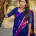 Dhanalakshmi Saminathan Instagram - மை கொஞ்சம் பொய் கொஞ்சம் கண்ணுக்குள் நீ கொண்டு வருவாய் காலத்தால் மூவாத உயர் தமிழ் சங்கத்தில்🌸🌙 Saree : @askcouturesaree Shot by : @tru_the_lens_with_monk . . . #instagood #picoftheday #sareelove #sareeseries #sareestyling #blue #ootd #sareecollection #sareecollaboration #monthend #fyp #featured #explorepage #explore #dhanasaminathan
