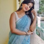 Dhanalakshmi Saminathan Instagram - 🌙 Saree : @askcouturesaree Pc: @style_with_abi #instapost #ootd #portrait #saree #foryou #dhanasaminathan