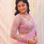 Dharshana Ashokan Instagram - Beautiful @dharshana_ashokan flaunting in onion pink Embroidered lehenga🌸🌸 Bridal Edit 2024 Ever beautiful @dharshana_ashokan Lens @haran_official_ Mua @makeup_by_kez Hair stylist @banuhairstylist Jewellery @challani_jewellery Decor @dj_flowers_garlands 🌸