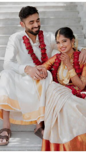 Dharshana Ashokan Instagram - Wedding makeover @dharshana_ashokan and her groom.
Grooms makeover and bride hairstyling : @makeoverby_pranitha 
Saree draping : @perfectpleats_saree_stylist 

(Reception makeup , Coimbatore makeup artist, cbe mua , Coimbatore mua, Tirupur mua, Chennai mua, Chennai makeup artist ,erode makeup artist, erode mua, Salem makeup artist, Salem mua, Namakkal makeup artist, dindugal makeup artist, Madurai makeup artist , Ooty makeup artist , Muhurtham makeup,wedding saree, wedding jewellery,karaikudi makeup artist)