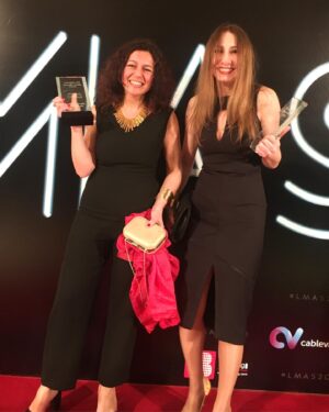 Diamand Abou Abboud Instagram - I miss you @toumajo !!
Throwback to these moments with the beautiful human being and genius writer Joëlle Touma while receiving the LMA awards for “The Insult” movie in Beirut 
#I_laugh_from_the_heart_when_with_her #TheInsult #film #cinema #tb #writer #actress #lebanesecinema #lmas #movie #awards #Beirut #Lebanon