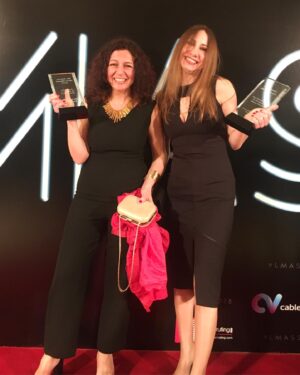 Diamand Abou Abboud Instagram - I miss you @toumajo !!
Throwback to these moments with the beautiful human being and genius writer Joëlle Touma while receiving the LMA awards for “The Insult” movie in Beirut 
#I_laugh_from_the_heart_when_with_her #TheInsult #film #cinema #tb #writer #actress #lebanesecinema #lmas #movie #awards #Beirut #Lebanon