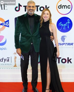 Diamand Abou Abboud Instagram - With my beautiful and handsome husband @hanyadelofficial at the opening of Cairo International Film Festival. Congratulations @cairofilms @mohefzy and all the team !!

Styled by @georgesrichane 
Dress by @basilsodaworld 
Hair by @butterflyhairstudioo 
Accessories by @kaffatma 
Huge thanks to all ♥️
And thank you @kariemfadl @asmorii !!!
📸 @maged_helal 

#cairofilmfestival #CIFF #film #festival #cinema #movies #hanyadel #diamandabouabboud #love #life #laughter #dreams #createbeauty #makecinema #cairo #Egypt