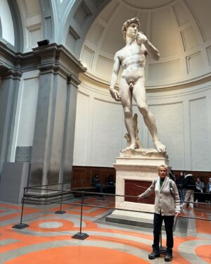 Diana Nyad Instagram - All my life have wanted to see the most famous statue in the world, Michaelangelo’s David. Bonnie and I gazed a long time, from all directions, at the young man who was minutes away from battling the giant Goliath. Epic.