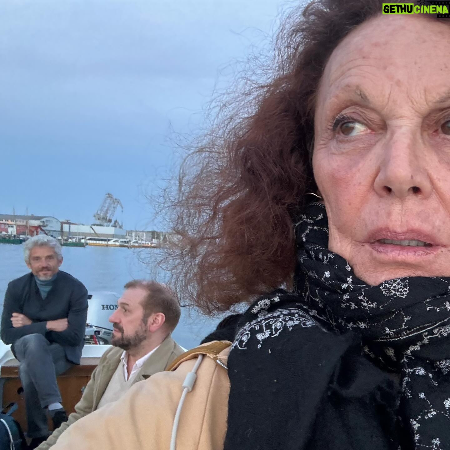 Diane van Fürstenberg Instagram - We could not see the eclipse in Venice … so we watched the sunset and saw the rest on television !!