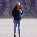 Dianna Cowern Instagram - Did you know the Badwater Basin in Death Valley is the lowest point in the contiguous U.S. at 282 ft. below sea level? And it is only roughly 80-85 miles from the highest point, Mount Whitney. This is a little throwback to when Dianna went to Death Valley to explore the mysterious moving rocks at the Racetrack Playa. #PhysicsGirl #geology #deathvalley #theracetrackplaya #badwaterbasin #SailingStones #mystery #geologymystery