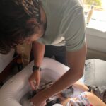 Dianna Cowern Instagram - Dianna's husband washing her hair. Kyle has to do it for her, as she is too weak to do it herself. Caring for Dianna is a 24/7 job and it's only possible through all the help and support she receives. #longcovid #chronicfatigue #MECFS #notaflue