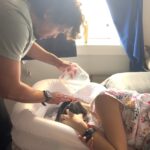 Dianna Cowern Instagram - Dianna's husband washing her hair. Kyle has to do it for her, as she is too weak to do it herself. Caring for Dianna is a 24/7 job and it's only possible through all the help and support she receives. #longcovid #chronicfatigue #MECFS #notaflue