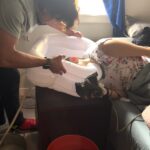 Dianna Cowern Instagram - Dianna's husband washing her hair. Kyle has to do it for her, as she is too weak to do it herself. Caring for Dianna is a 24/7 job and it's only possible through all the help and support she receives. #longcovid #chronicfatigue #MECFS #notaflue