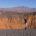 Dianna Cowern Instagram - Did you know the Badwater Basin in Death Valley is the lowest point in the contiguous U.S. at 282 ft. below sea level? And it is only roughly 80-85 miles from the highest point, Mount Whitney. This is a little throwback to when Dianna went to Death Valley to explore the mysterious moving rocks at the Racetrack Playa. #PhysicsGirl #geology #deathvalley #theracetrackplaya #badwaterbasin #SailingStones #mystery #geologymystery