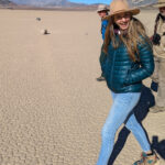 Dianna Cowern Instagram - Did you know the Badwater Basin in Death Valley is the lowest point in the contiguous U.S. at 282 ft. below sea level? And it is only roughly 80-85 miles from the highest point, Mount Whitney. This is a little throwback to when Dianna went to Death Valley to explore the mysterious moving rocks at the Racetrack Playa. #PhysicsGirl #geology #deathvalley #theracetrackplaya #badwaterbasin #SailingStones #mystery #geologymystery