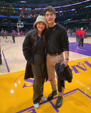 Dianne Doan Instagram - BUCKET LIST MOMENT. My mind is still blown from last night. Being in an arena filled with @lakers fans is an adrenaline rush that cannot be replaced. I’m so grateful for the opportunity to experience it. 

Thank you @bibigousa for having us. @danakadan you seriously are the man🙏🏼 appreciate you so much. And everyone who works so tirelessly to make nights like these run smoothly. We felt so safe and well taken care of.🙏🏼 

And lastly…. When I say I SCREAMED when I saw @bibigousa on the court, on the Jumbotron, on the seats, and jerseys. It’s unreal what this kind of representation means. To know that our community is reaching new heights….. PROUD is an understatement.💜💛💜💛