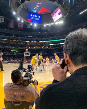Dianne Doan Instagram - BUCKET LIST MOMENT. My mind is still blown from last night. Being in an arena filled with @lakers fans is an adrenaline rush that cannot be replaced. I’m so grateful for the opportunity to experience it. 

Thank you @bibigousa for having us. @danakadan you seriously are the man🙏🏼 appreciate you so much. And everyone who works so tirelessly to make nights like these run smoothly. We felt so safe and well taken care of.🙏🏼 

And lastly…. When I say I SCREAMED when I saw @bibigousa on the court, on the Jumbotron, on the seats, and jerseys. It’s unreal what this kind of representation means. To know that our community is reaching new heights….. PROUD is an understatement.💜💛💜💛