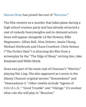 Dianne Doan Instagram - 🕵🏻‍♀️🔦👀🔪 @reunionmovie #reunionmovie