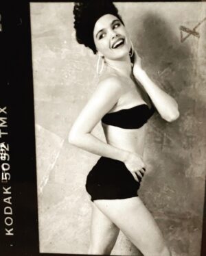 Dina Meyer Instagram - #throwback to another era in time…

A time when we used film in cameras, and needed a Lupe to view the images on a printed contact sheet.

A time pre-Dizzy, Kara, Lucinda, Kerry and Donatra…

That time …
at that photo shoot -
when I tried to be a pin-up/GUESS model. 
Oy…😂

#tbt 1990ish 
#pinup #blackandwhitephotography #lingerie