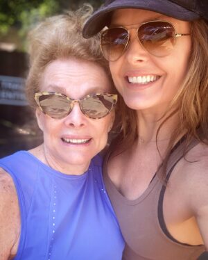Dina Meyer Instagram - Family time 💕

In case anyone was wondering…
“Got it from my momma.” 😉

Love it when she comes to visit.
👯‍♀️

#mom #daughter #hiking #healthylifestyle #happy #joy #love #walking #smile #spring #springflowers #family