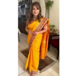 Divya Seth Shah Instagram – This Sunshine Yellow Kanjeevaram was ensconced for Decades in My saree cupboard , still in its original wrapping!

I got Gota and zari Borders added to its edges and voila! 

Resplendent 🌞 

Nothing like a Winter Wedding 

.

.

.

#saree #sareelove #yellow #indian #wedding #fashion #sustainable #renew #environment #winter #sun #mehndi