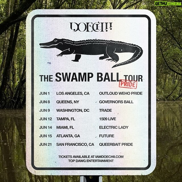 Doechii Instagram - ISSA PRIDE TOUR ๐๐ TICKETS AVAILABLE NOW ON iamdoechii.com ! Iโll be hitting all the pride festivals and gay clubs near YOU, come dressed in your best swamp lore and be ready to sweat ๐ Alter Ego (Swamp Mix) & Alter Ego (ALTERnate Video) by @doechii & @thegirlJT @kaytranada @vonbuch @jusss_precious Swamp Pack OUT NOW Swamp Ball tickets now available๐๐