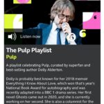 Dolly Alderton Instagram - I’ve curated a playlist of my beloved Pulp for @bbc6music and I’m sorry to say it does include the story of when I ambushed @jarvisbransoncocker in the tortellini and stuffed pasta aisle of a supermarket in 2015. Link in stories.