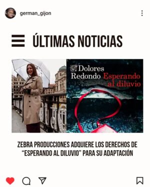 Dolores Redondo Instagram - Buenas noticias,  algo que celebrar...con vosotros. 
Gracias lectores, me hacéis sentir que que la alegría genuina se contagia y se propaga como electricidad positiva.
Soy feliz. 
Esperando al diluvio .
#esperandoaldiluvio 
#doloresredondo