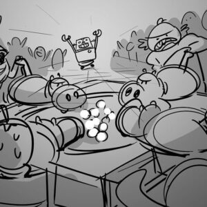 Domee Shi Instagram - Part 1/3: While developing the story for Bao, I worked as a story artist on #toystory4 for two years! So impressed with how the film turned out, but just for fun, here’s a snippet of one of my fav scenes that was cut (and now lives on in the art book!). In this early version, Woody meets Bo for the first time in years in a seedy toy gambling den, where she’s hustling to win supplies to repair herself and her broken friends.