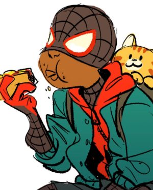 Domee Shi Instagram - Played a lot of #spidermanmilesmorales this weekend! Love the game, hate the new Peter design 😭