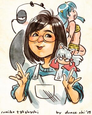 Domee Shi Instagram - I was asked to do a tribute piece for Women’s History Month at work and I chose badass manga artist Rumiko Takahashi! Her work has been a huge influence on me (and still is!) ❤️I remember being so obsessed with Inuyasha in high school and spending hours every night binging the anime and copying the manga in my sketchbook. Check her stuff out if you have the chance!! 👍