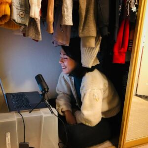 Domee Shi Instagram - Me in my ultra-glam recording studio ✨Directing a film from home has been challenging to say the least, but I’m so grateful for the opportunity and for working with  such a kickass crew at #pixar 🙌🙌🙌 Happy holidays and stay safe!