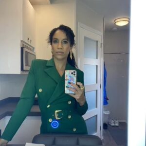 Dominique Tipper Instagram - Finally, you get to meet Brendaaaaa fucking Holland.
Thanks for all your delightful messages about her in Ep 7. I cannot tell you how delicious it was to not only play her but do all my scenes alongside my fav bitch @kiersey . We had a ball. Most of these pics are of me in my costumes, which were made from scratch and of all my beautiful hair and make up looks which were also made from scratch 😝. I couldn't believe I got to finally wear heels on screen after years of jumpsuits and army gear haha. Massive shout out to @christopherhargadondesign and his team for creating these pieces for me. I looked forward to my fittings SO MUCH, and also Debra Wiebe and her team, in particular my babe @liliaafsahi whose chair was an actual dream to be in. I was looked after and created for in a way that has been so rare having afro hair. There were options, there was creativity, there was play, there was collaboration, and it felt exactly how it should be when it comes to creating a character. Anyway. Rant over. Hope you're enjoying Monarch Legacy of Monsters on @appletv 🦖🦖🦖
Keep watching ❤️