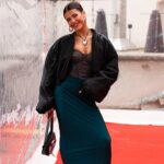 Dominique Alagia Instagram - MBPFW 2024 outfit by @tobias.equipment 😫 photo by @rozalieruzickova thank you for inviting me! loved it! #mbpfw #prague #fashionweek #tobiasequipment