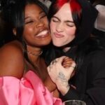 Dominique Fishback Instagram - Wow what can I say. I was not expecting you to say any of this but I can’t say I’m surprised because that’s the kind of woman you are. Billie, you ARE the epitome of a girl’s girl and I feel lucky to be on the receiving end of it. This was extremely generous of you and I’m honored. It’s not easy for any of us being apart of these industries.. where the needle seems to always move and the rules are ever changing… what makes it enjoyable and dare I say a bit easier are the people you get to know and love along the way… In private you’ve always made me feel so seen, and last night you chose to make sure others saw me as well and for that I am extremely grateful. I am so proud of your acting debut, (a deep and astute scene partner 😮‍💨 ) but more than that, I am continuously enamoured by the person you show yourself to be. Loving and thoughtful I love you @billieeilish and I thank you so much #stancorrect #swarm #Dillie ( Dom & Billie 🥹😍) #peoplechoice #peoplesprincess