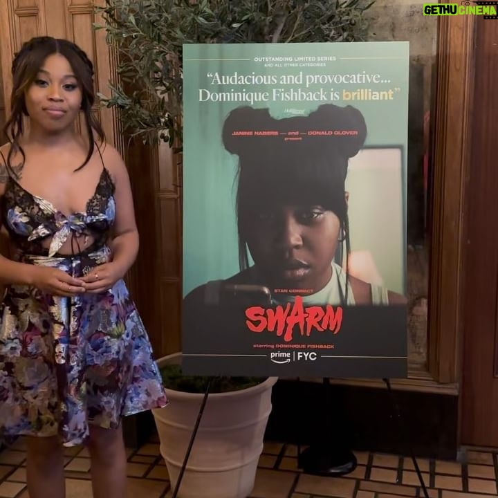 Dominique Fishback Instagram - Such a beautiful night, sharing insight on behalf of team #swarm at the #fyc panel. We had a packed house and everyone stayed around. Dre was such an honor to get to play. To share the deepest parts of my process for bringing character to life was cathartic. So proud of the work everyone did on this show @janinenabers @donaldglover and thankful to the @televisionacad for giving space for artists to talk about the whys and how’s of bringing art to life .
